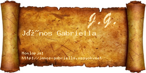 János Gabriella névjegykártya